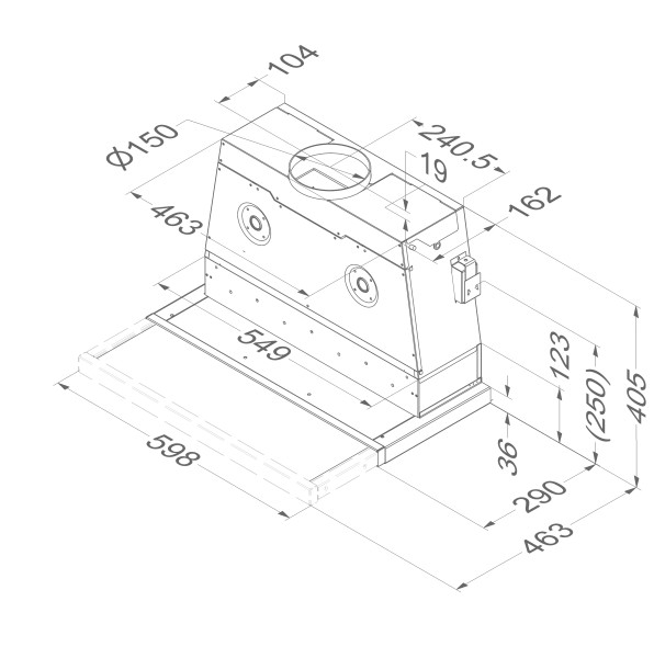 Hotte téléscopique Novy 662 / Novy Telescopisch detail 4