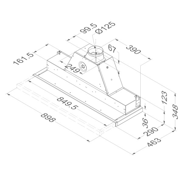 Dampkap telescopisch Novy 691 / Novy Telescopisch detail 5