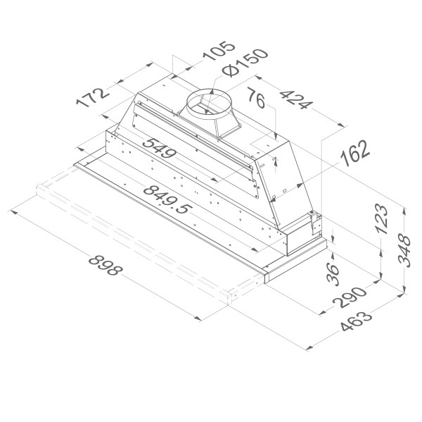 Dampkap telescopisch Novy 693 / Novy Telescopisch detail 5