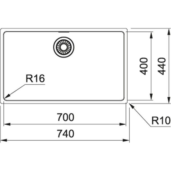Enkele spoelbak Franke MRX1107001 detail 1