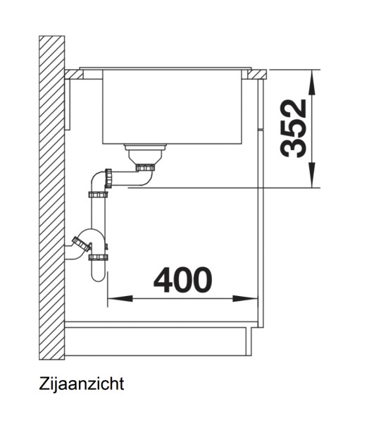 Enkele spoelbak Blanco 521813 detail 2