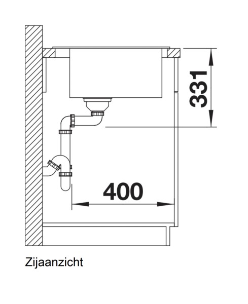 Evier 1 bassin Blanco 521688 detail 2