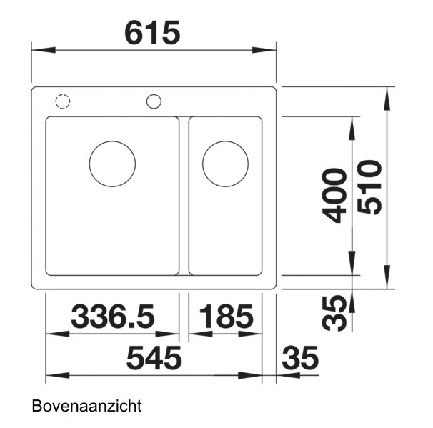 Anderhalve spoelbak Blanco 521689 detail 1