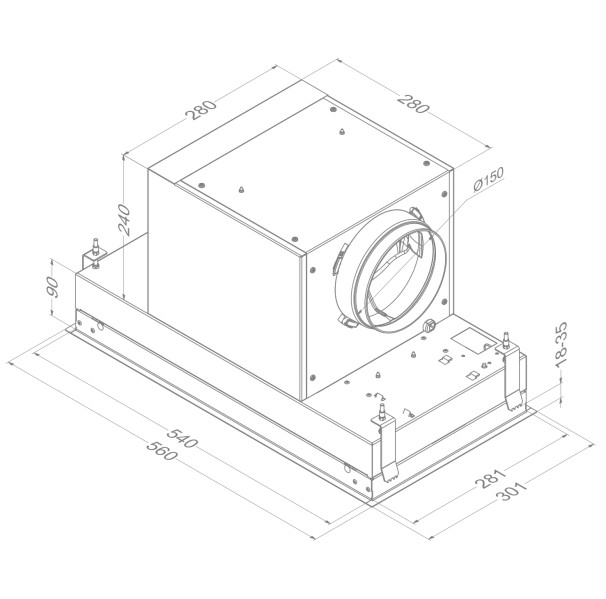 Dampkap inbouwgroep Novy 810 / Novy Mini Pure'line detail 4