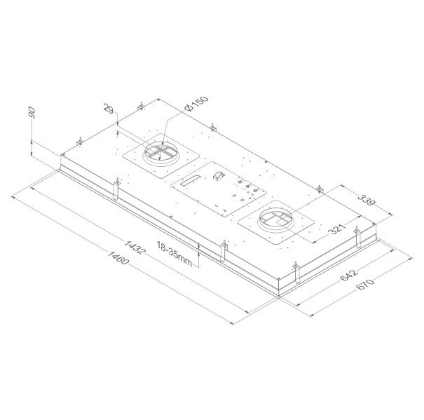 Dampkap zonder motor Novy 855 / Novy Maxi Pure'line detail 5