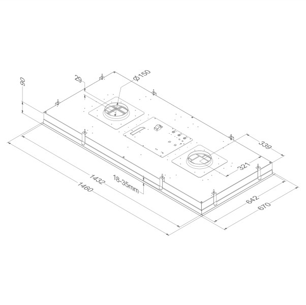 Dampkap zonder motor Novy 856 / Novy Maxi Pure'line detail 4