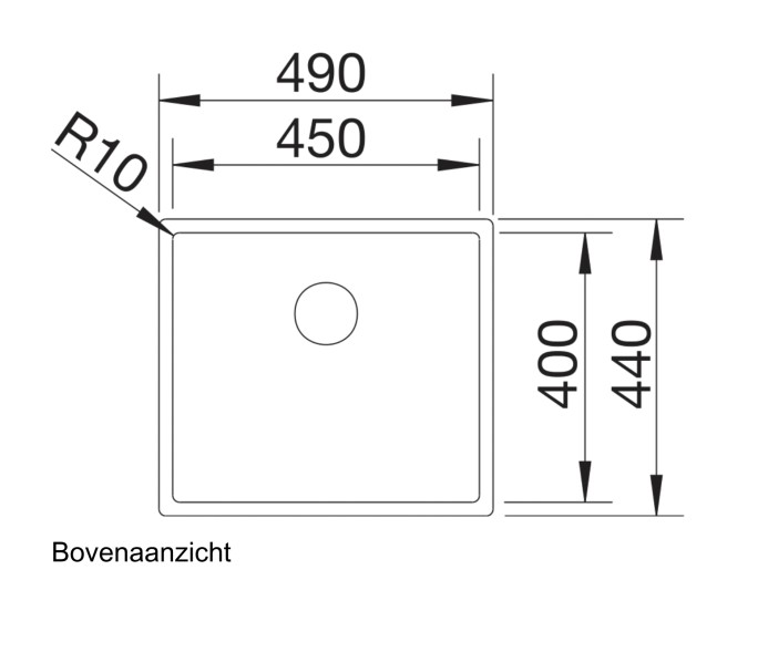 Enkele spoelbak Blanco 521575 detail 1