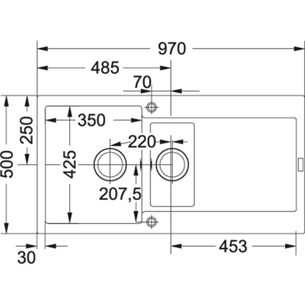 Evier 1 1/2 bassin Franke MRG651MB1 detail 1