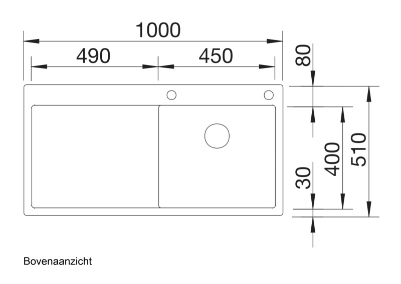 Enkele spoelbak Blanco 521625 detail 1