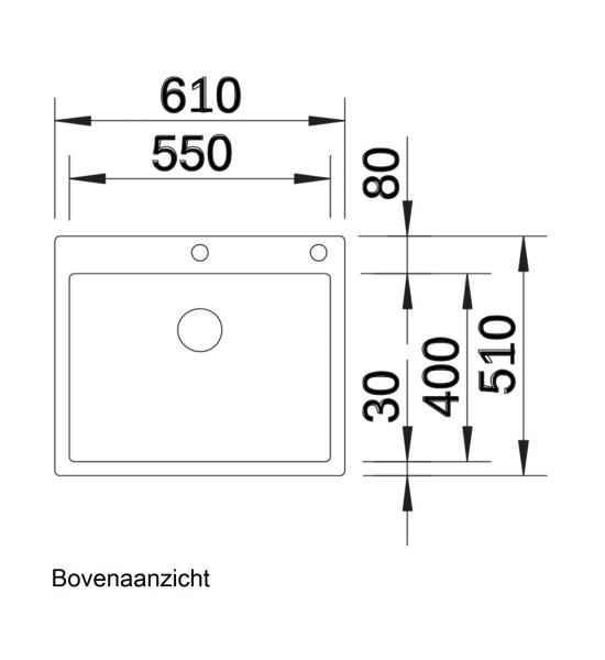 Enkele spoelbak Blanco 521639 detail 1
