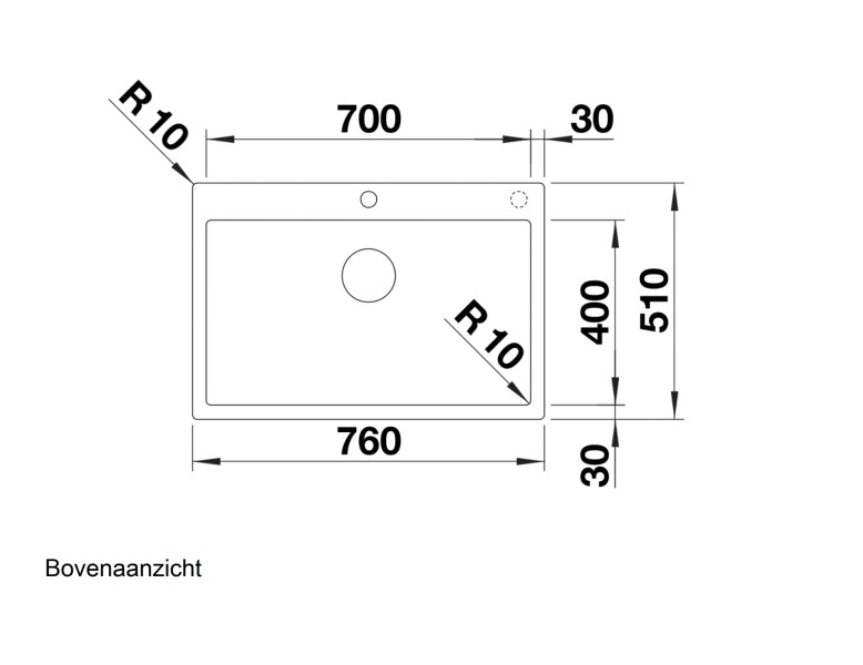 Enkele spoelbak Blanco 521634/** detail 1