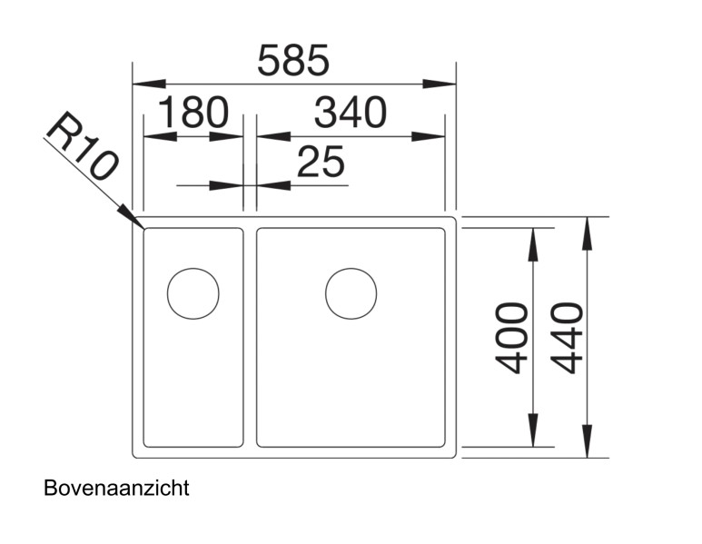 Anderhalve spoelbak Blanco 521607/** detail 1