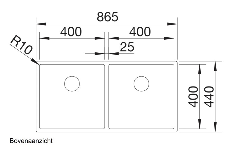 Dubbele spoelbak Blanco 521617/** detail 1