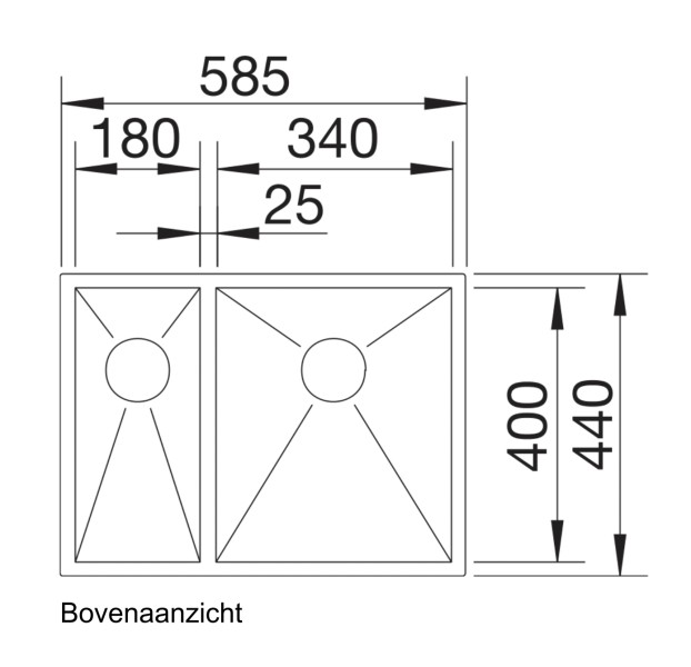 Anderhalve spoelbak Blanco 521614 detail 1