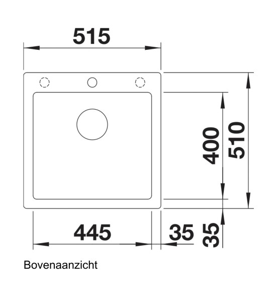 Enkele spoelbak Blanco 521672 detail 1