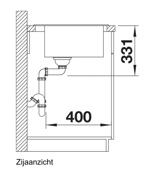 Enkele spoelbak Blanco 521672 detail 2
