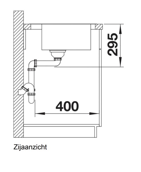 Enkele spoelbak Blanco 521659 detail 2