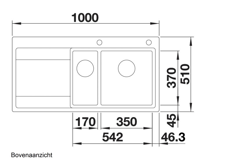 Anderhalve spoelbak Blanco 521662 detail 1