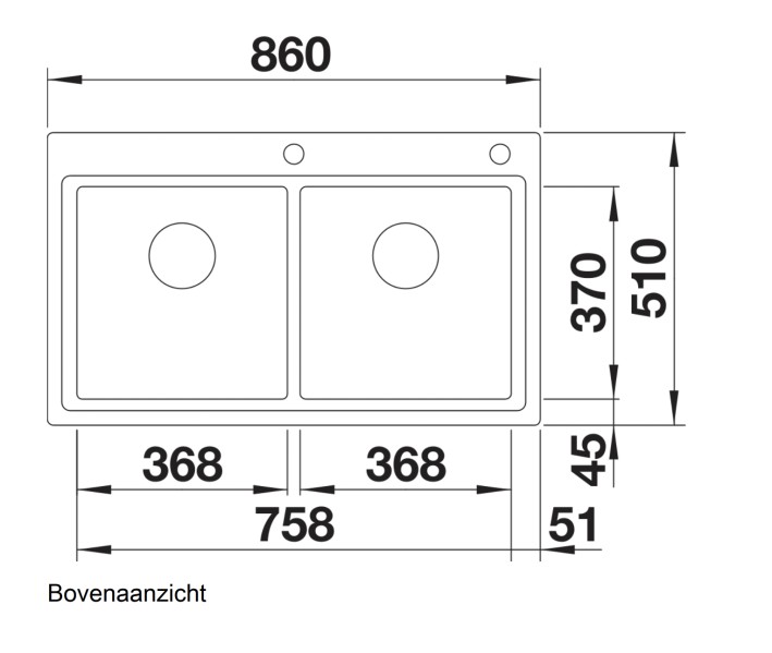Dubbele spoelbak Blanco 521663 detail 1