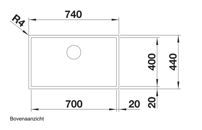 Evier 1 bassin Blanco 521560 detail 1