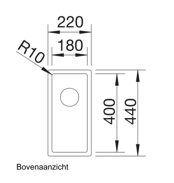 Enkele spoelbak Blanco 521564/** detail 1