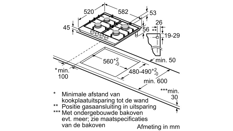 Taque de cuisson au gaz Bosch PCP6A5B90 detail 5