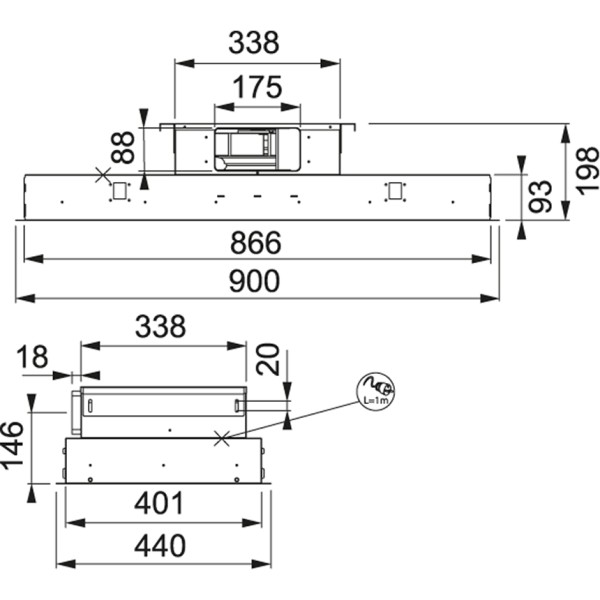 Dampkap inbouwgroep Franke FDSL900XS223 detail 1