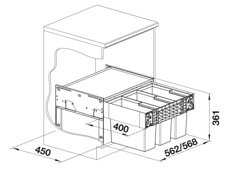 Afvalemmers Blanco 526204/° detail 3