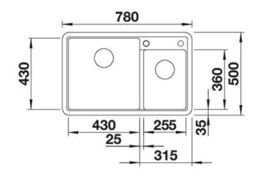 Evier 1 1/2 bassin Blanco 526229/** detail 1