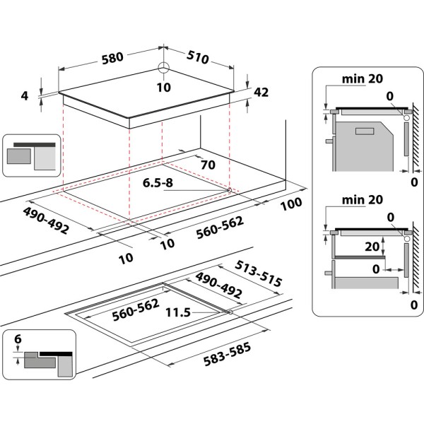 Kookplaat vitrokeramisch Whirlpool AKT8090 detail 3