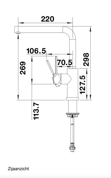 Eéngreepskraan Blanco 526179/** detail 1