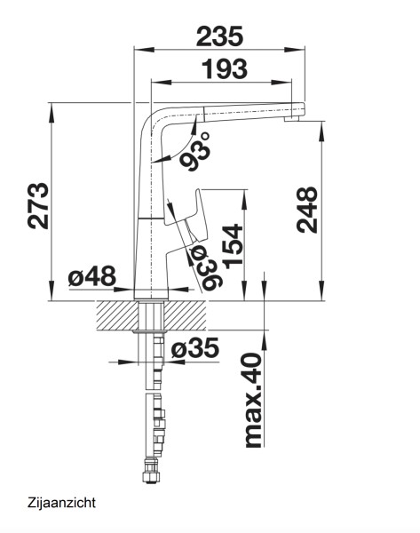 Eéngreepskraan Blanco 526170 detail 1