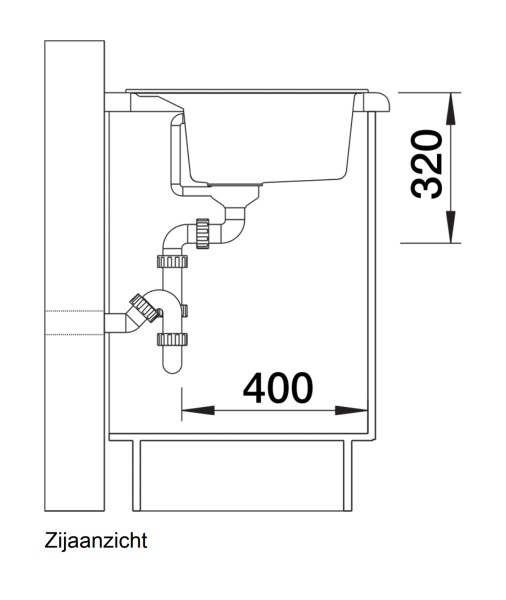 Evier 1 bassin Blanco 516633 detail 2