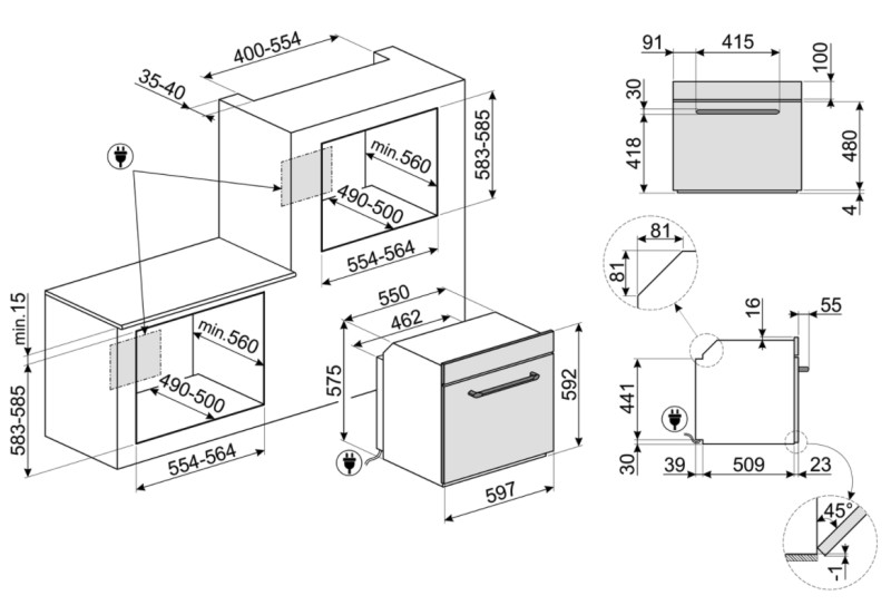 Combi : oven + stoom Smeg SOP6902S2PP detail 5