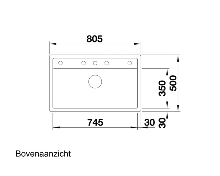 Enkele spoelbak Blanco 516645 detail 1