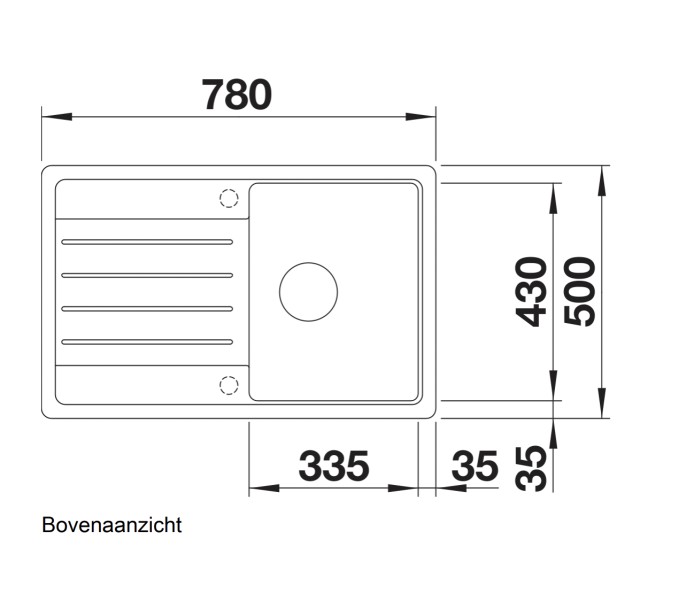 Evier 1 bassin Blanco 526083/° detail 1