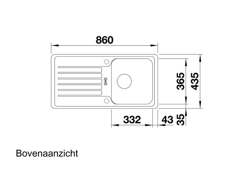Enkele spoelbak Blanco 526079 detail 1