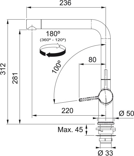 Eéngreepskraan Franke 301978 detail 3