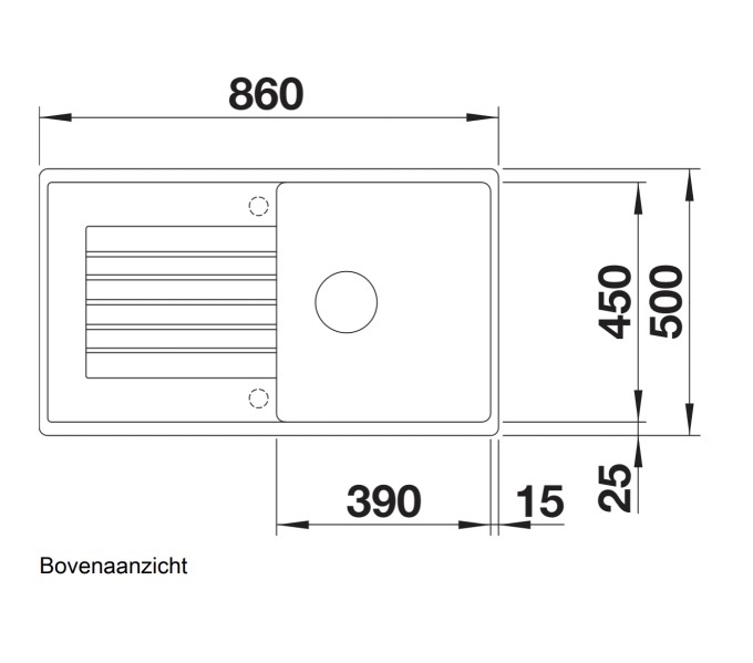 Evier 1 bassin Blanco 526016 detail 1