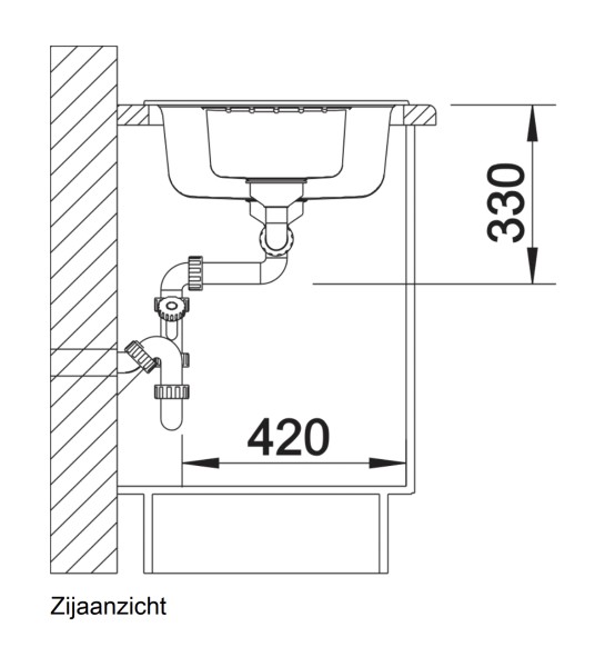 Evier 1 1/2 bassin Blanco 526021 detail 2