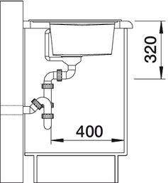 Enkele spoelbak Blanco 526034 detail 2