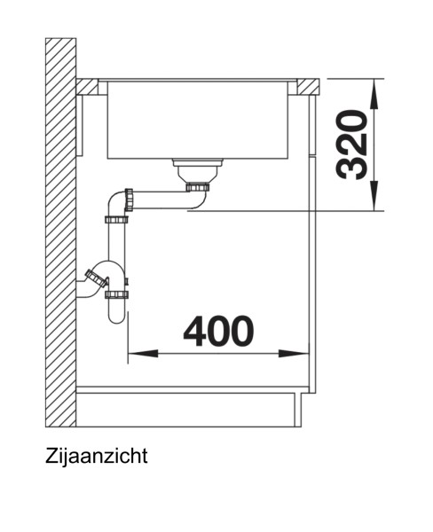 Evier 1 bassin Blanco 516522 detail 2