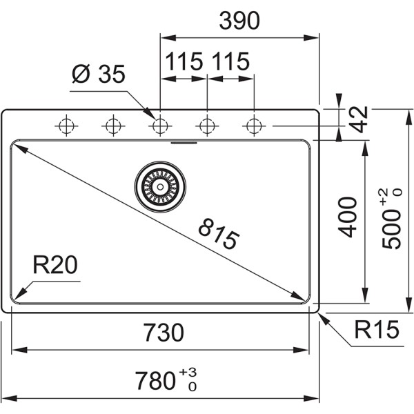 Evier 1 bassin Franke MRG610730SG1 detail 1