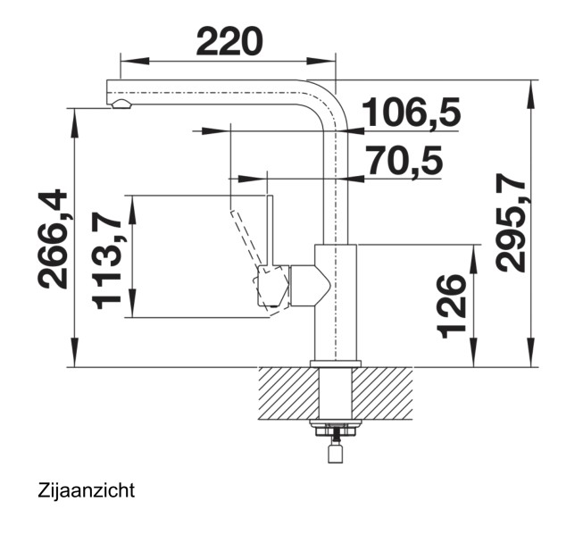 Eéngreepskraan Blanco 523122/ACTIE detail 1