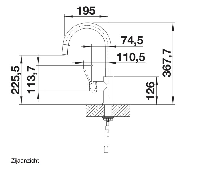 Robinet mono-commande Blanco 523121/ACTIE detail 1
