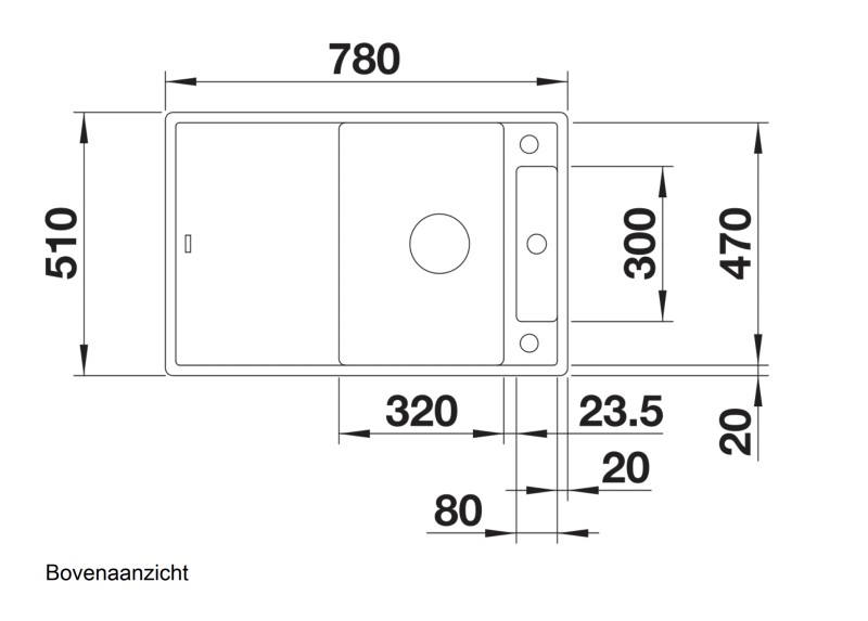 Evier 1 bassin Blanco 523184 detail 2