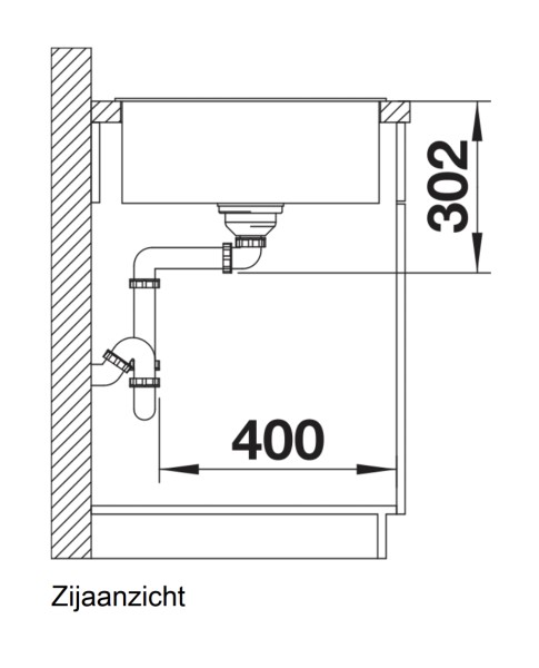 Enkele spoelbak Blanco 523183 detail 3