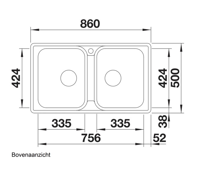 Dubbele spoelbak Blanco 523039/° detail 1