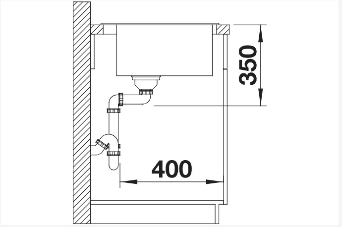 Enkele spoelbak Blanco 523047 detail 2