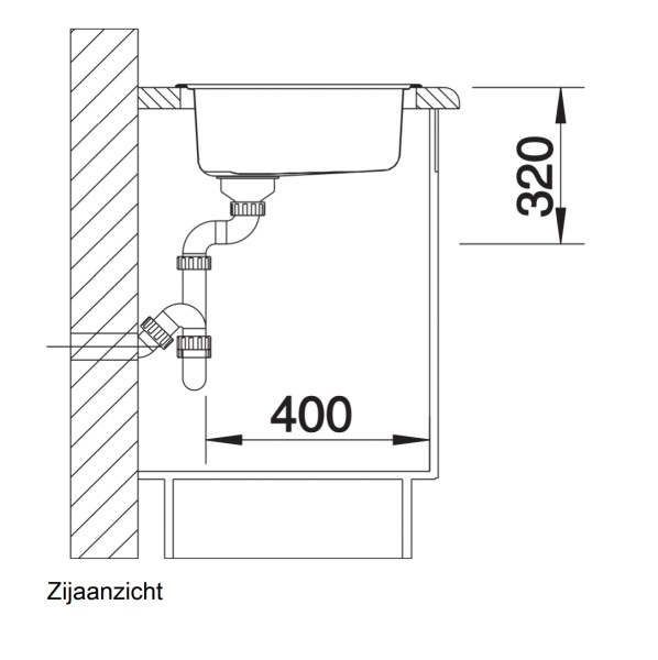 Enkele spoelbak Blanco 513306/° detail 2